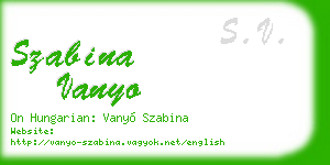 szabina vanyo business card